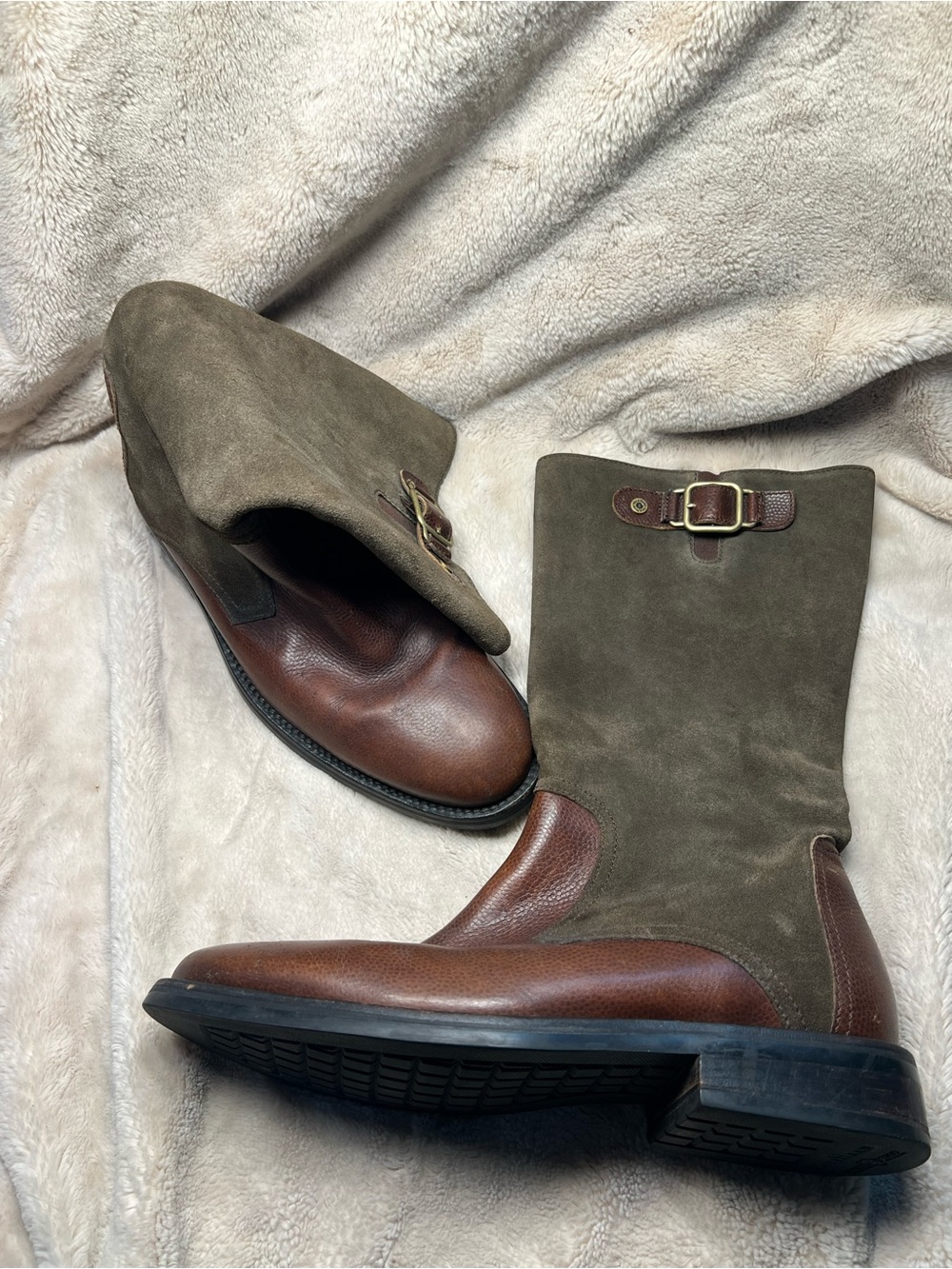 Cole Haan Suede Leather Zipper Tall Boots